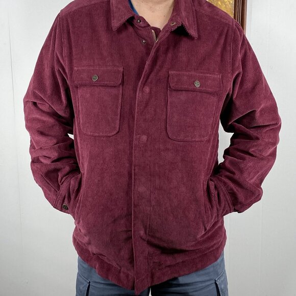 Robert Graham Corduroy Shirt Jacket Men's Small REGULAR FIT Burgundy NWT